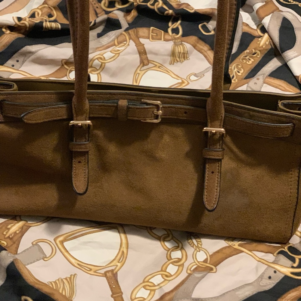 H&M Brown faux Suede Tote Bag - Picture 4 of 8